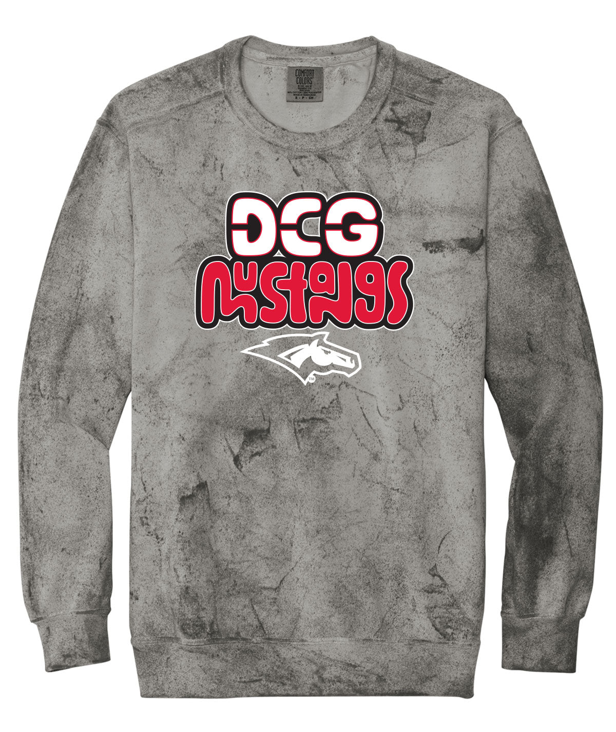 Mustangs Customizable Comfort Colors Colorblast Crewneck Sweatshirt