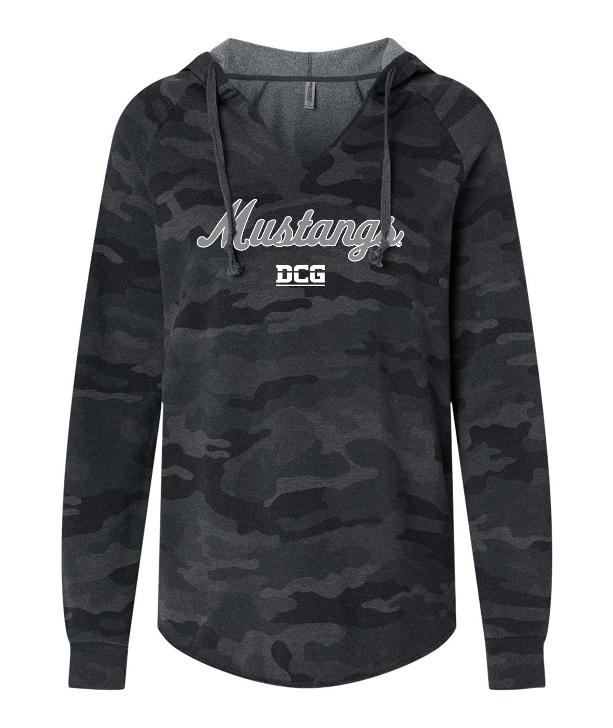 Mustangs Script Womens Wave Wash Hoodie