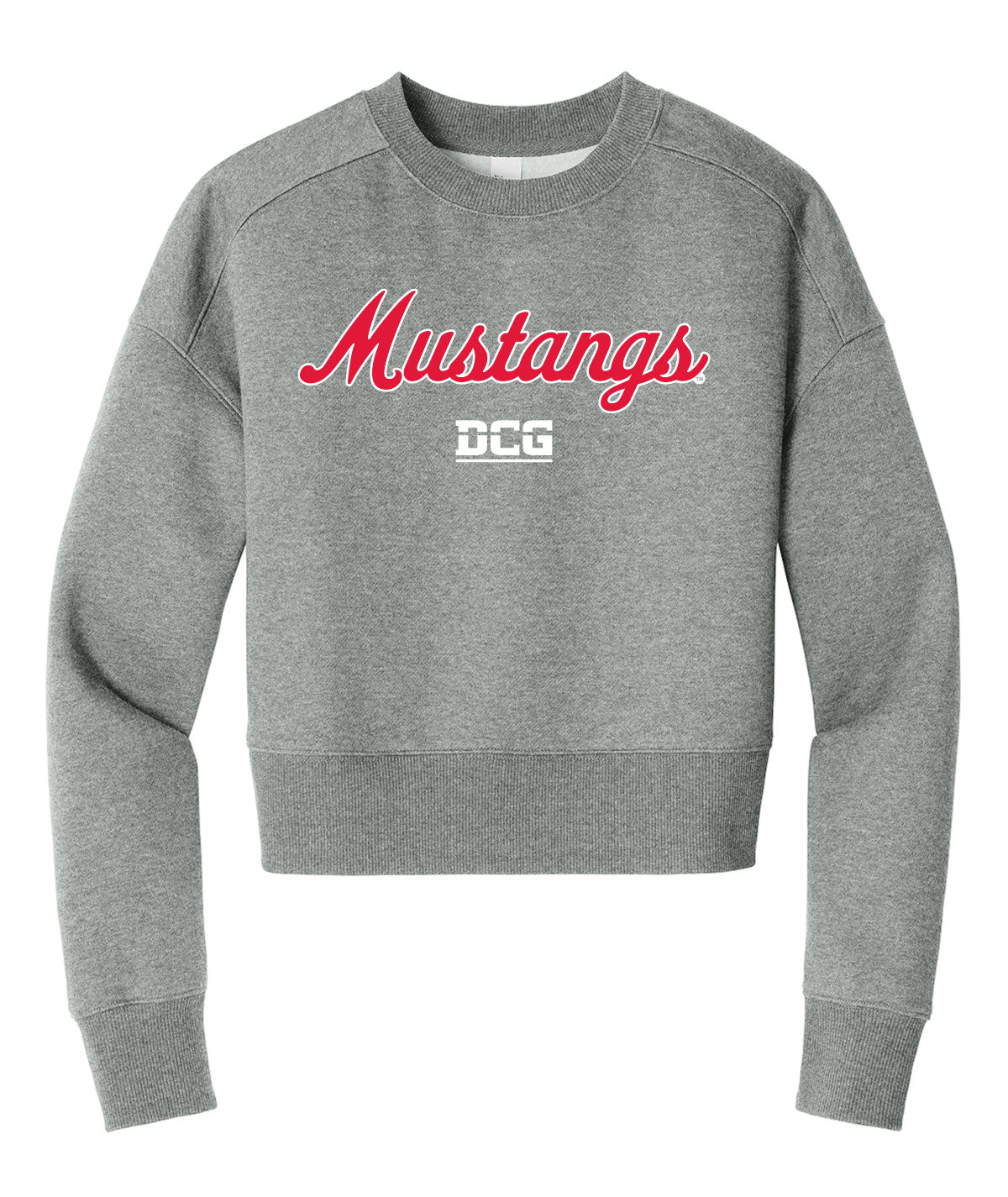 Mustangs Script Womens Fleece Crop Crew