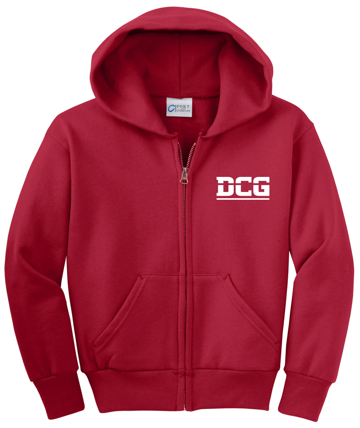 DCG Mustangs Youth Fleece Full-Zip Hooded Sweatshirt