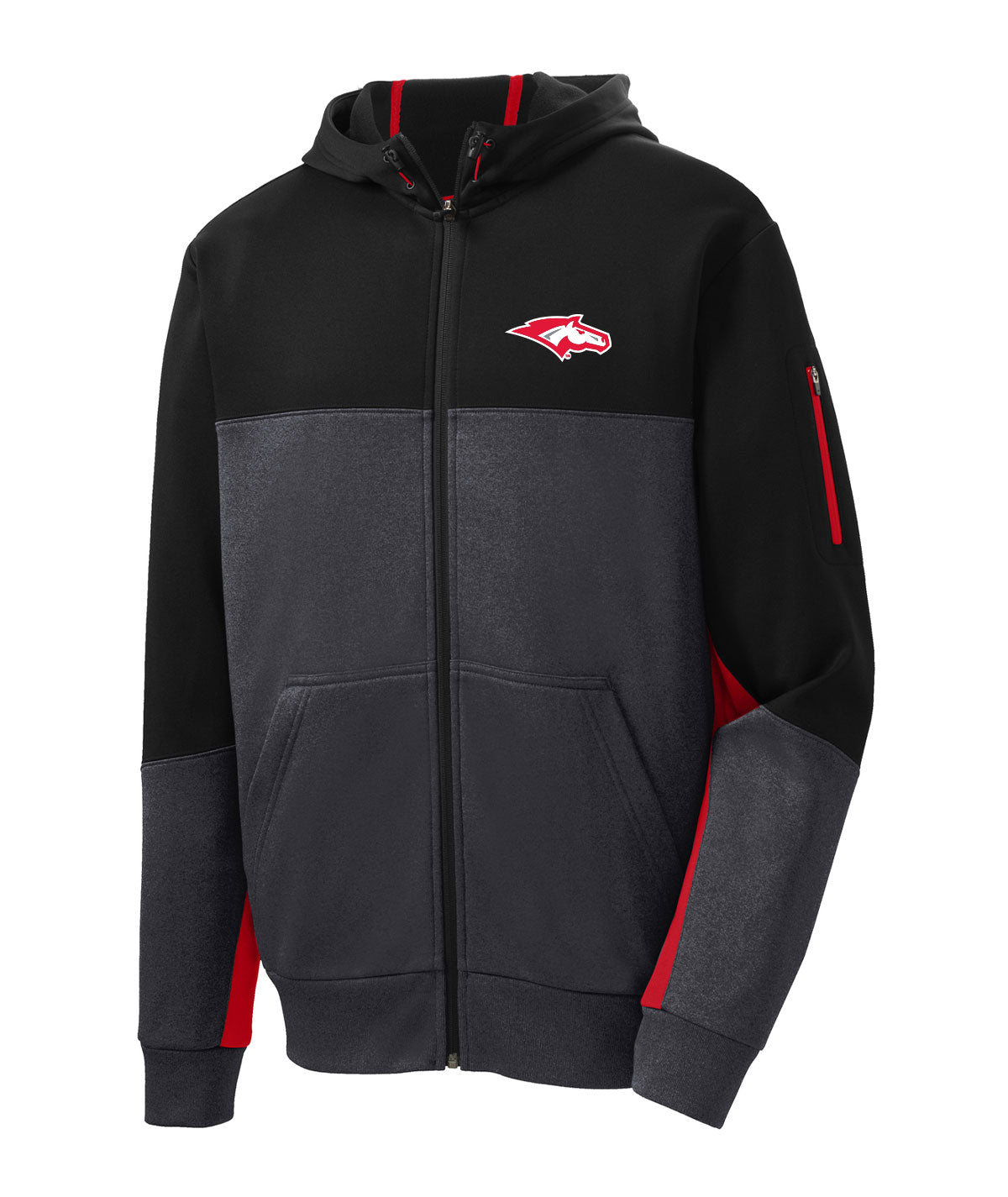 DCG Mustangs Fleece Colorblock Full-Zip Hoodie