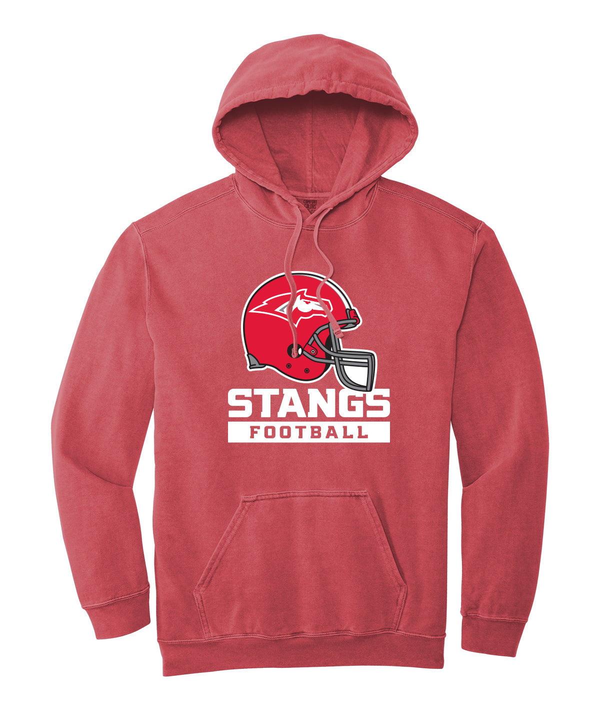 Stangs Football Comfort Colors Hooded Sweatshirt