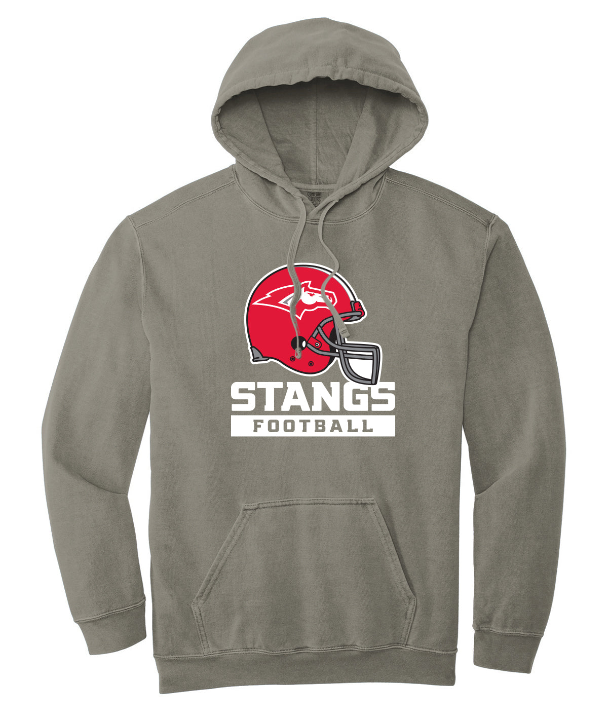 Stangs Football Comfort Colors Hooded Sweatshirt