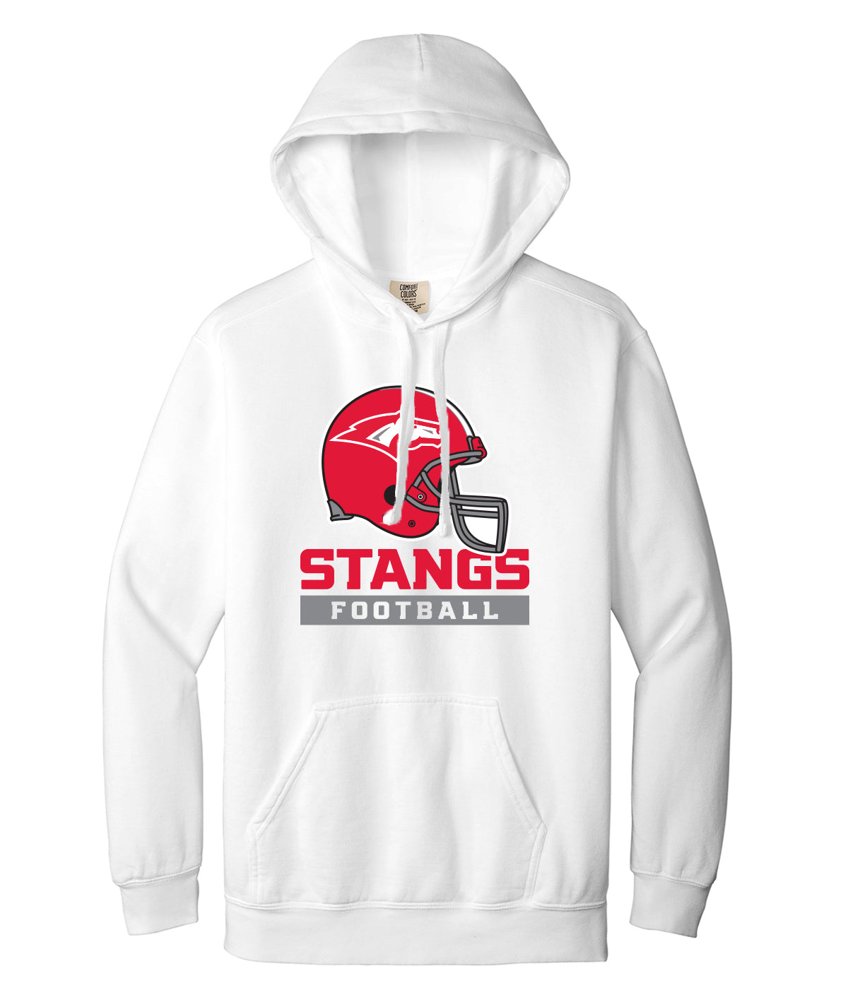 Stangs Football Comfort Colors Hooded Sweatshirt