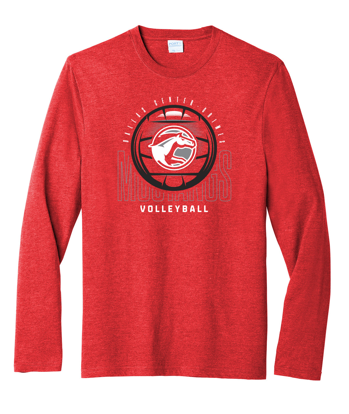 DCG Mustangs Volleyball Spike Long-Sleeve Soft Tee