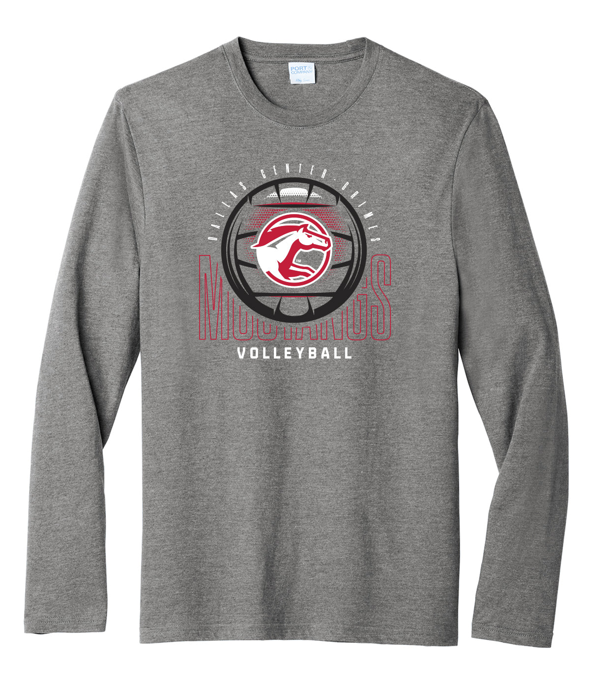 DCG Mustangs Volleyball Spike Long-Sleeve Soft Tee