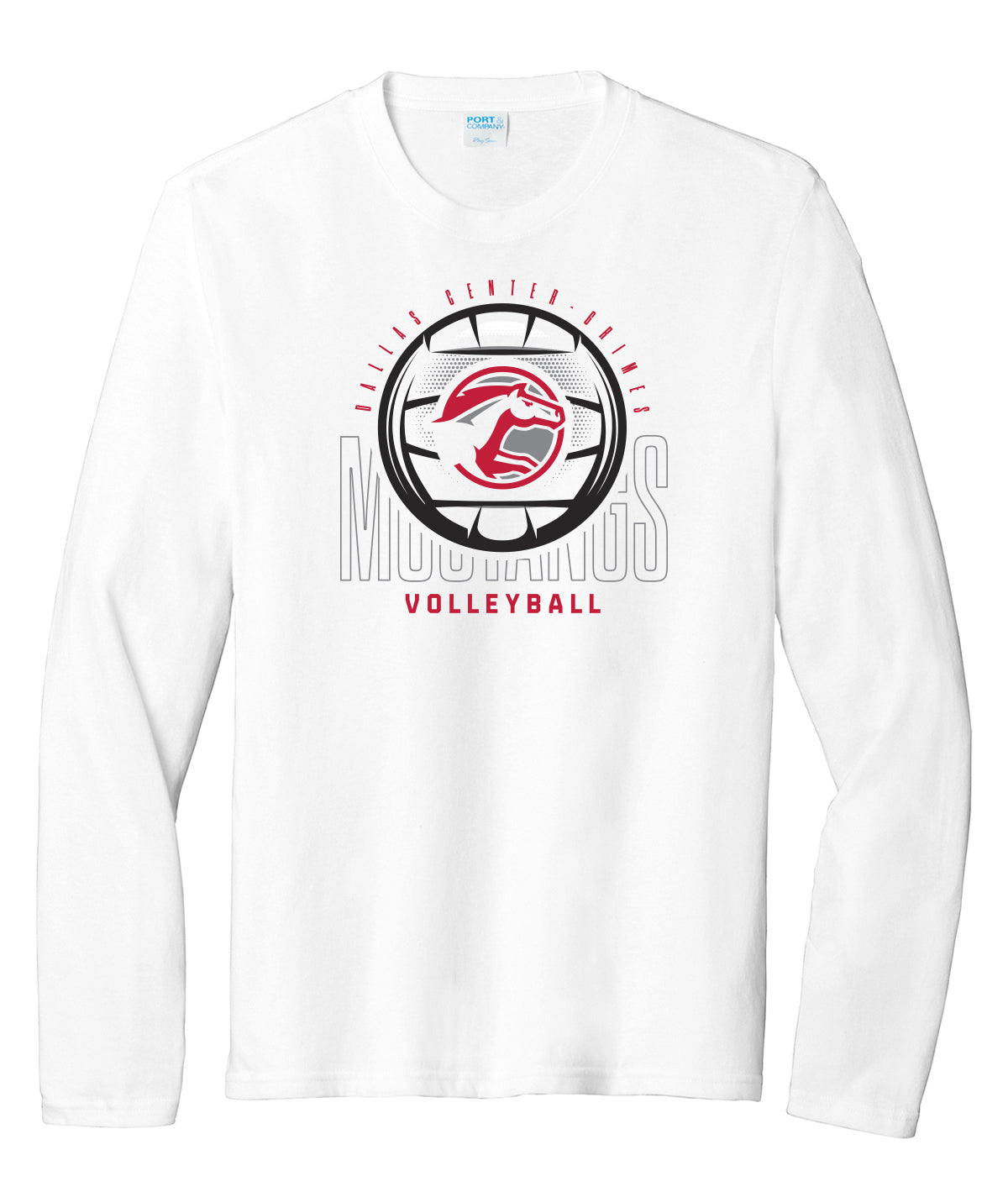 DCG Mustangs Volleyball Spike Long-Sleeve Soft Tee