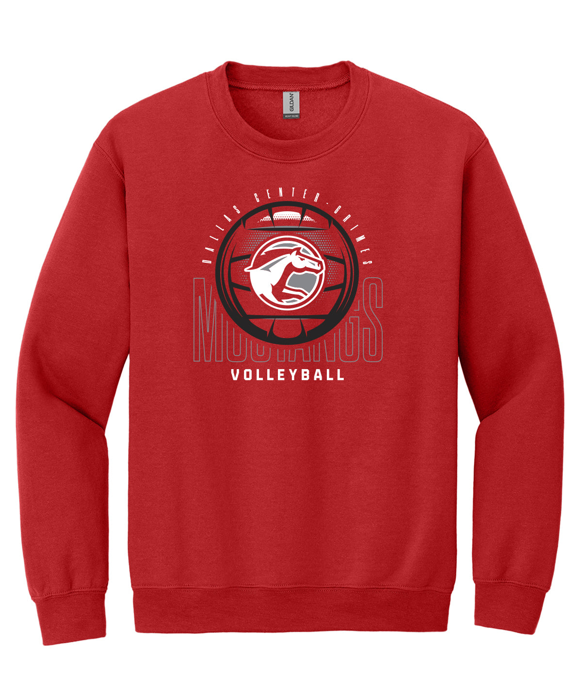 DCG Mustangs Volleyball Spike Crewneck Sweatshirt