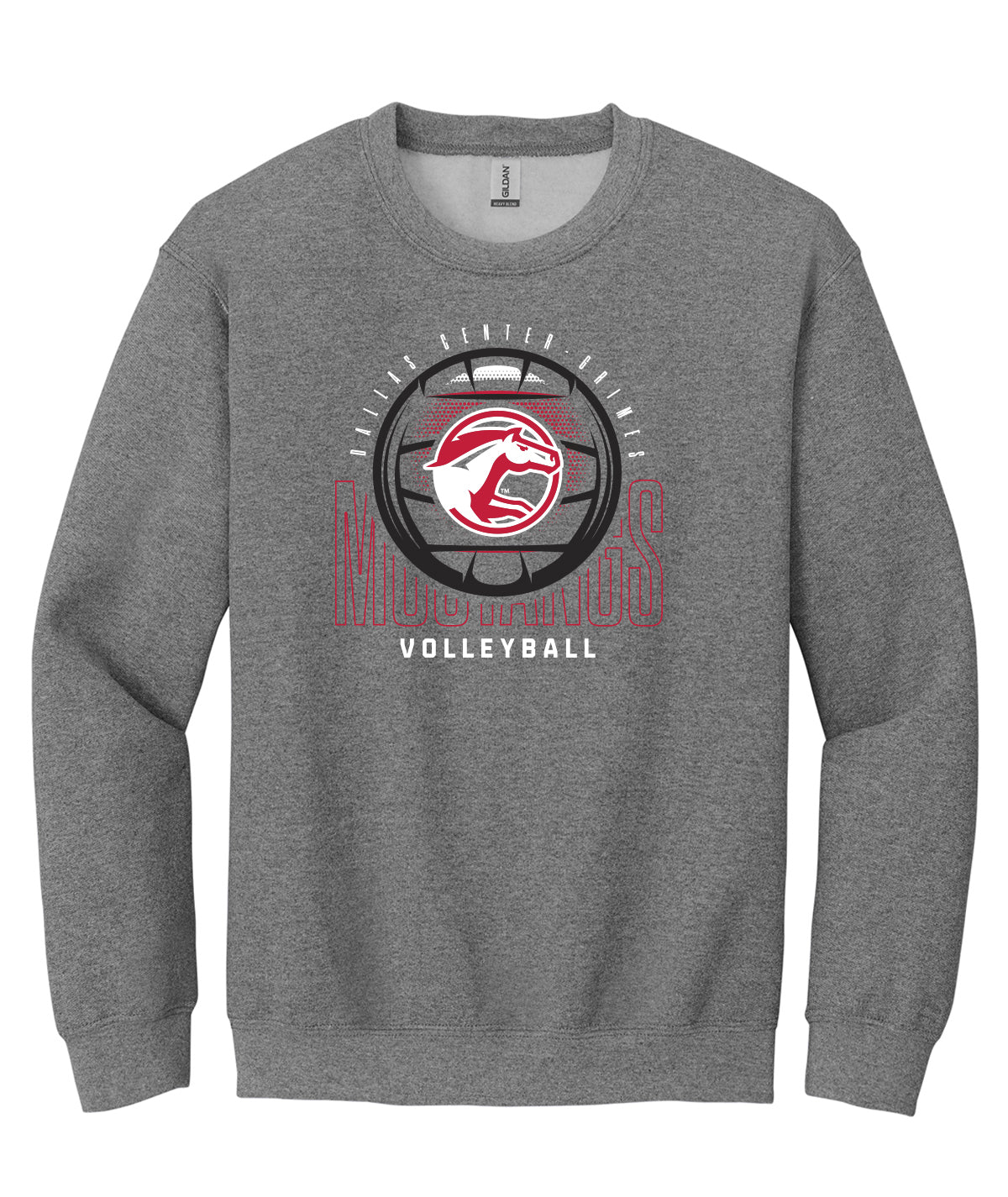 DCG Mustangs Volleyball Spike Crewneck Sweatshirt