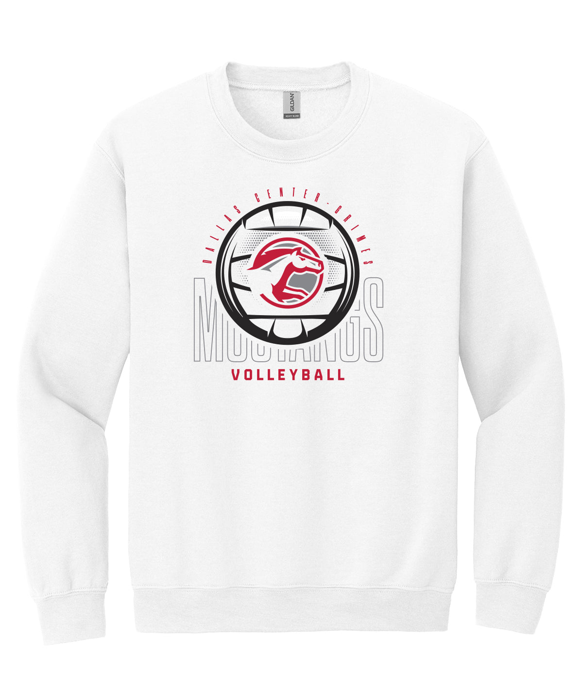 DCG Mustangs Volleyball Spike Crewneck Sweatshirt