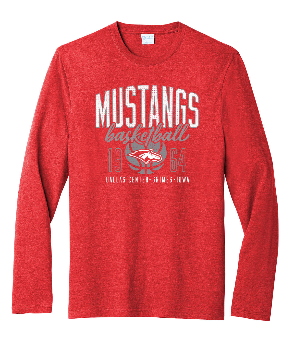Mustangs Basketball Throwback Long-Sleeve Soft Tee