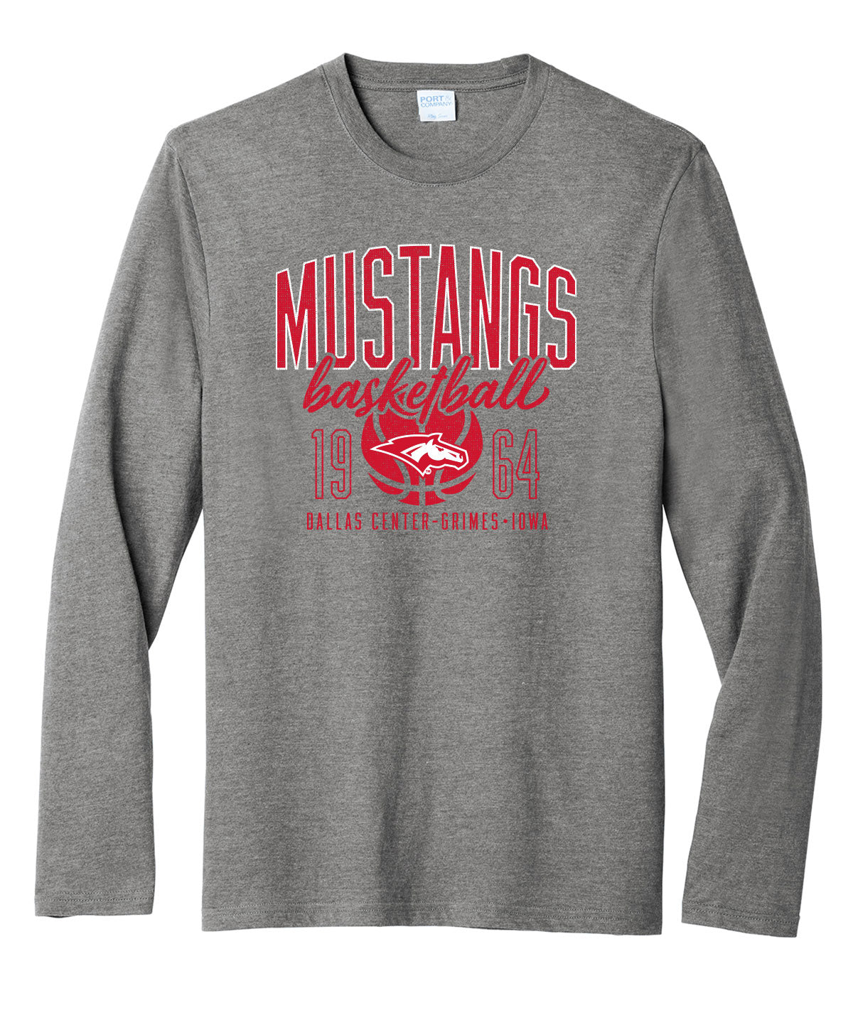 Mustangs Basketball Throwback Long-Sleeve Soft Tee