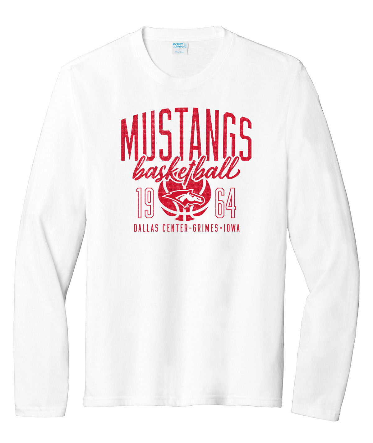 Mustangs Basketball Throwback Long-Sleeve Soft Tee