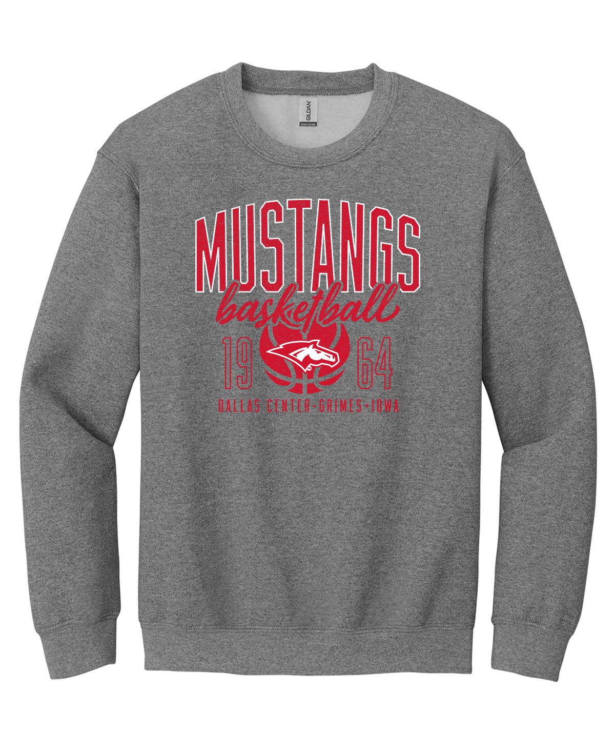 Mustangs Basketball Throwback Crewneck Sweatshirt