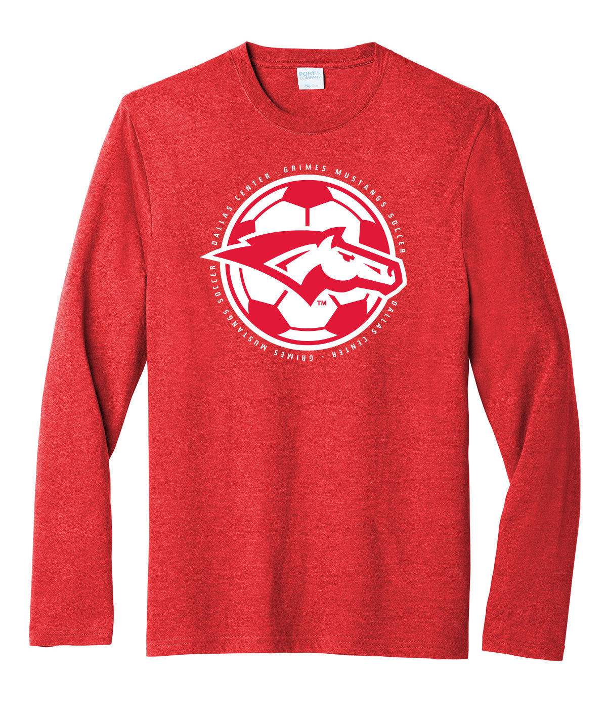 Mustangs Soccer Ball Long-Sleeve Soft Tee