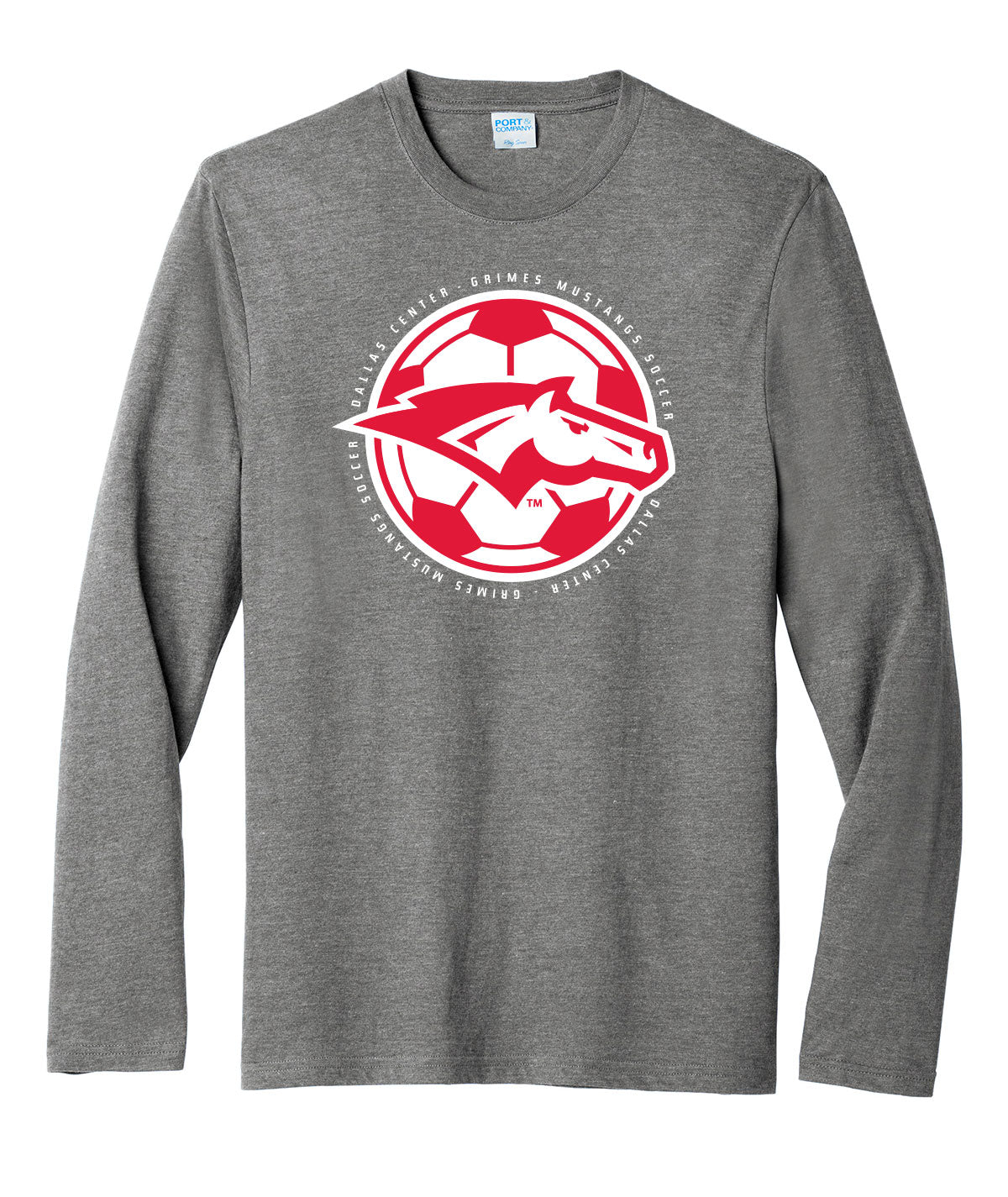 Mustangs Soccer Ball Long-Sleeve Soft Tee