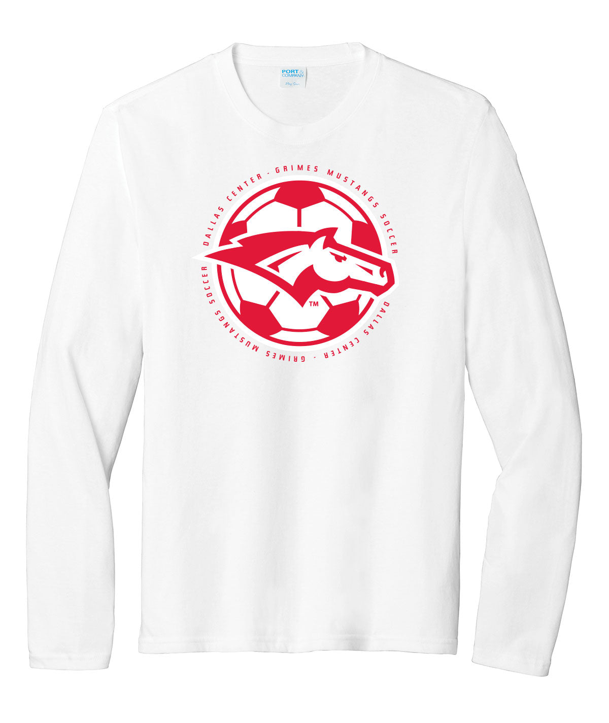 Mustangs Soccer Ball Long-Sleeve Soft Tee
