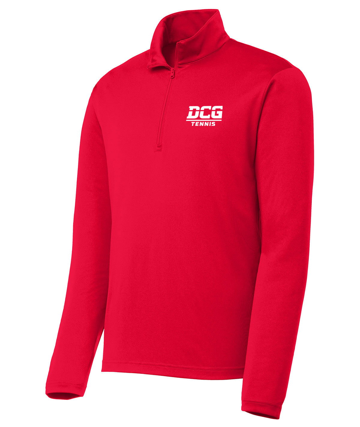 DCG Mustangs Tennis Mens 1/4 Zip Solid Pullover