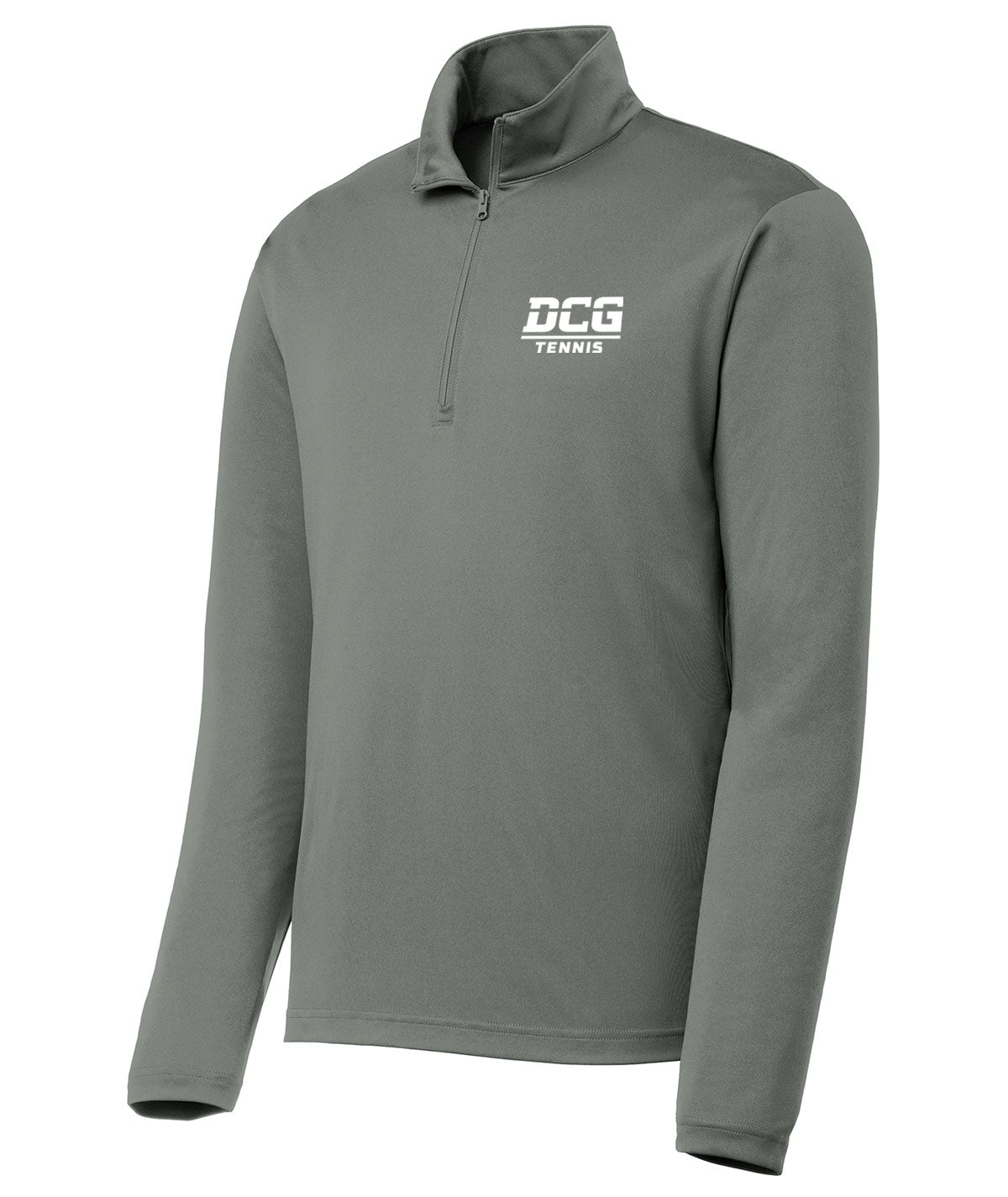 DCG Mustangs Tennis Mens 1/4 Zip Solid Pullover