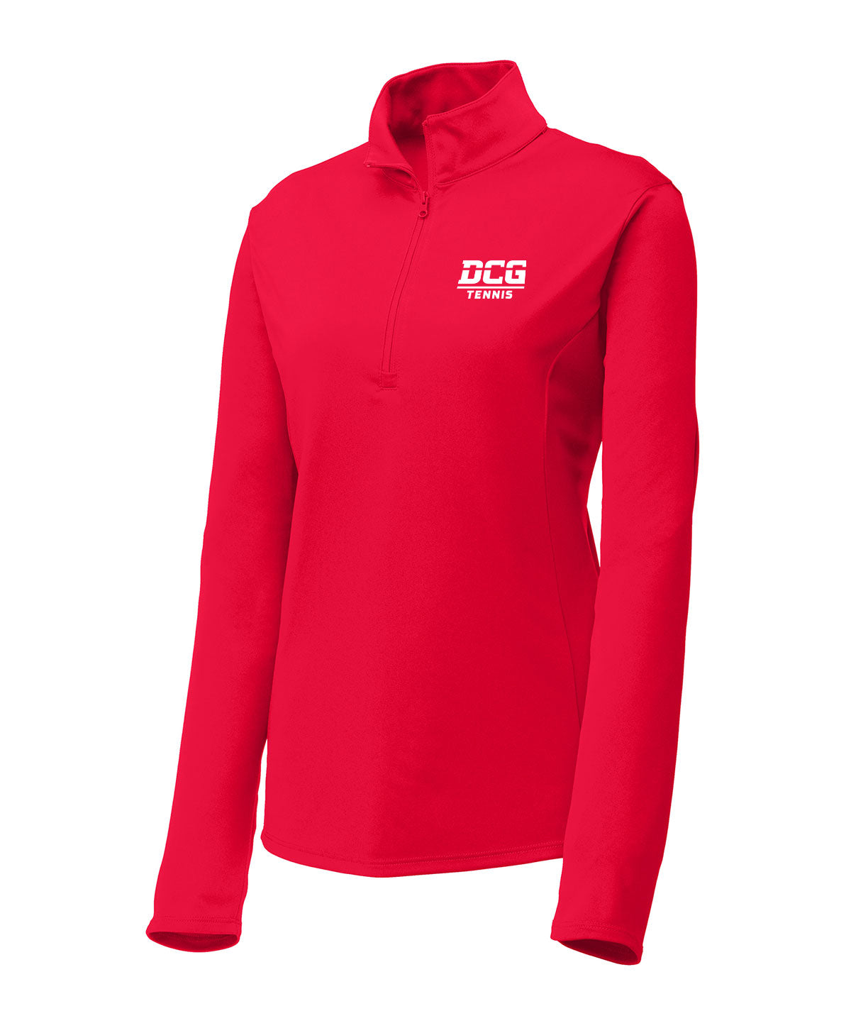 DCG Mustangs Tennis Womens 1/4 Zip Solid Pullover